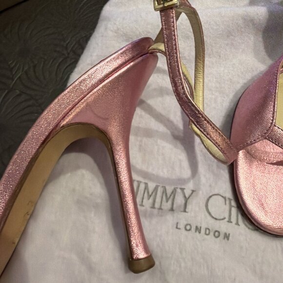 Jimmy Choo Coupe metallic sandals in pink - Picture 4 of 9